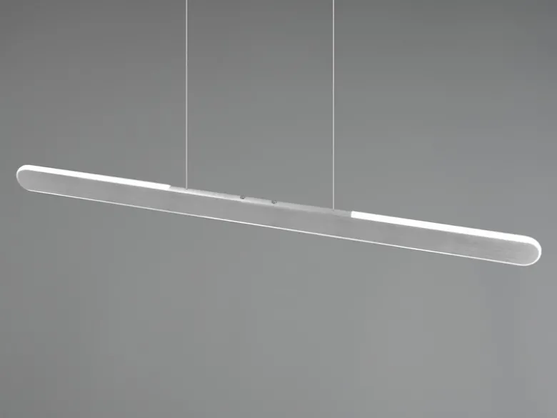 LED Pendelleuchte HELIOS Silber dimmbar & höhenverstellbar bis 150cm, B: 100cm