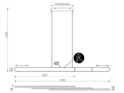 LED Pendelleuchte HELIOS Silber dimmbar & ausziehbar, max. Breite 130cm