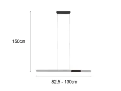 LED Pendelleuchte HELIOS Silber dimmbar & ausziehbar, max. Breite 130cm
