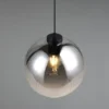 LED Pendelleuchte höhenverstellbar 1-flammig mit Rauchglas Kugel, Ø 25cm
