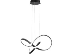 LED Pendelleuchte INDIGO in Schwarz geschwungen, Ø 55cm