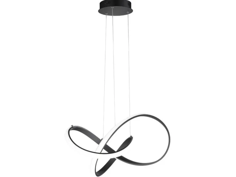 LED Pendelleuchte INDIGO in Schwarz geschwungen, Ø 55cm