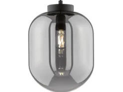 LED Pendelleuchte Industrial 1-flammig Rauchglas Glaskugel, Ø 24cm
