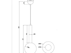 LED Pendelleuchte Industrial einflammig Rauchglas - Glaskugel, Ø 20cm