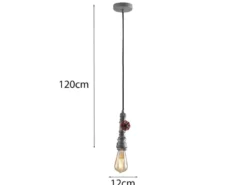 LED Pendelleuchte in Industrial Wasserrohr Optik Grau Antik, Höhe 120cm