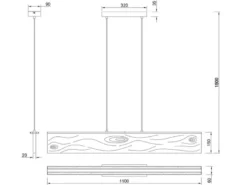 LED Pendelleuchte KALEA aus Naturholz dimmbar, Breite 110cm