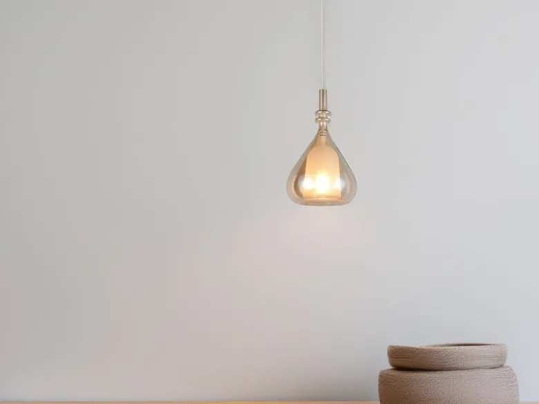 LED Pendelleuchte klein 1-flammig mit Glasschirm Bernsteinfarbig, Ø 16cm