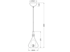 LED Pendelleuchte klein 1-flammig mit Glasschirm Bernsteinfarbig, Ø 16cm