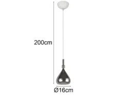 LED Pendelleuchte klein 1-flammig mit Rauchglas Chrom verspiegelt, Ø 16cm