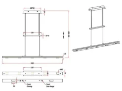 LED Pendelleuchte LACAL Schwarz dimmbar & höhenverstellbar, Breite 100cm