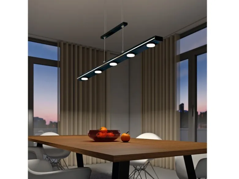 LED Pendelleuchte LACAL Schwarz dimmbar & höhenverstellbar, Breite 100cm
