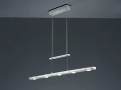 LED Pendelleuchte LACAL Silber dimmbar & höhenverstellbar, Breite 100cm