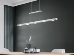 LED Pendelleuchte LACAL Silber dimmbar & höhenverstellbar, Breite 100cm
