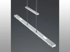 LED Pendelleuchte LACAL Silber dimmbar & höhenverstellbar, Breite 100cm