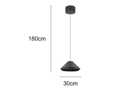 LED Pendelleuchte LAGUNA 1-flammig, höhenverstellbar, Schwarz Ø 30cm