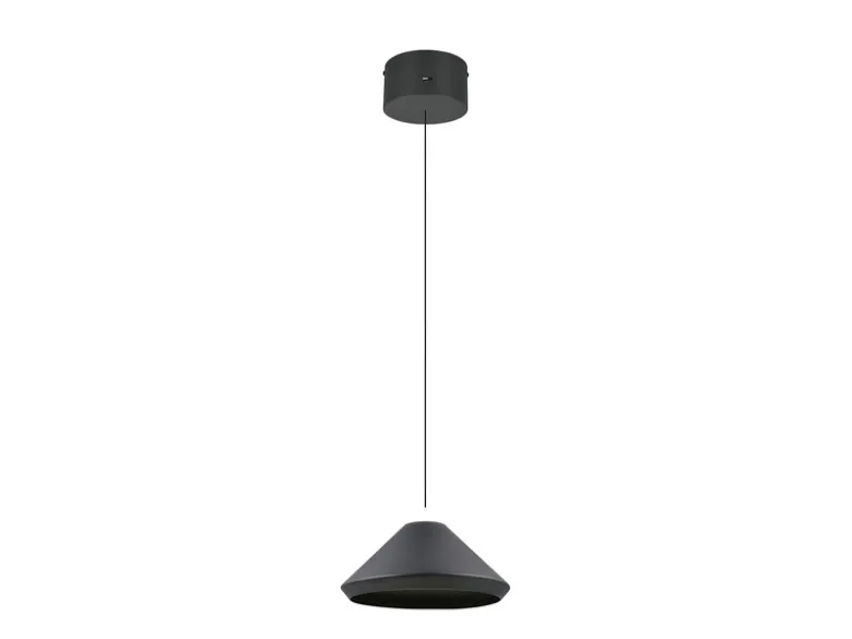 LED Pendelleuchte LAGUNA 1-flammig, höhenverstellbar, Schwarz Ø 30cm
