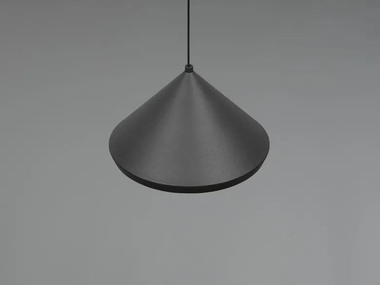 LED Pendelleuchte LAGUNA 1-flammig, höhenverstellbar, Schwarz Ø 18cm