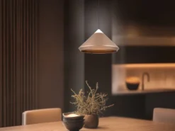 LED Pendelleuchte LAGUNA 1-flammig, höhenverstellbar, Coffee Ø 30cm