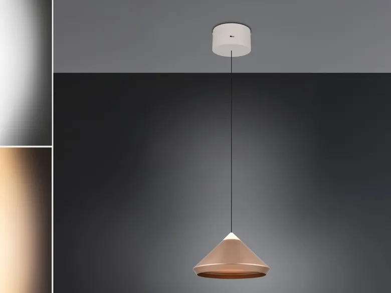 LED Pendelleuchte LAGUNA 1-flammig, höhenverstellbar, Coffee Ø 30cm