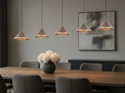 LED Pendelleuchte LAGUNA 5-flammig, höhenverstellbar, Coffee, Breite 123cm