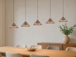 LED Pendelleuchte LAGUNA 5-flammig, höhenverstellbar, Coffee, Breite 123cm