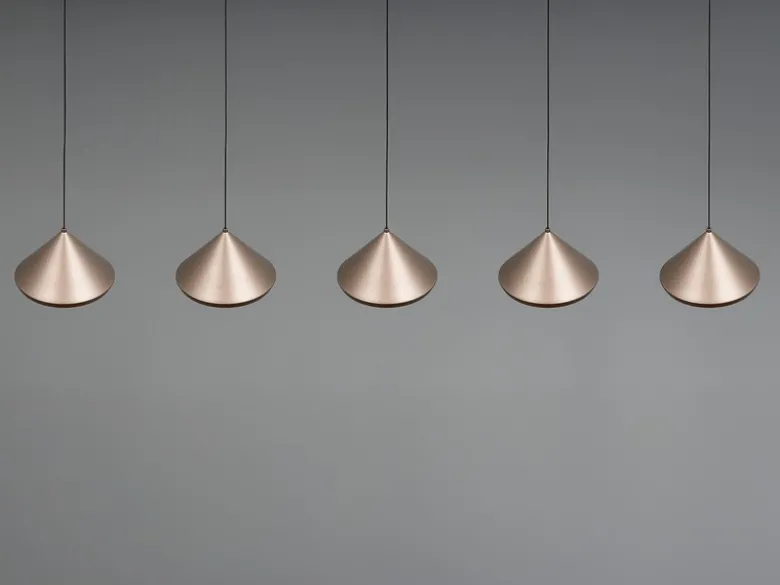 LED Pendelleuchte LAGUNA 5-flammig, höhenverstellbar, Coffee, Breite 123cm