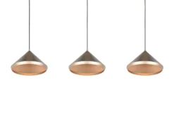 LED Pendelleuchte LAGUNA 3-flammig, höhenverstellbar, Coffee, Breite 70cm
