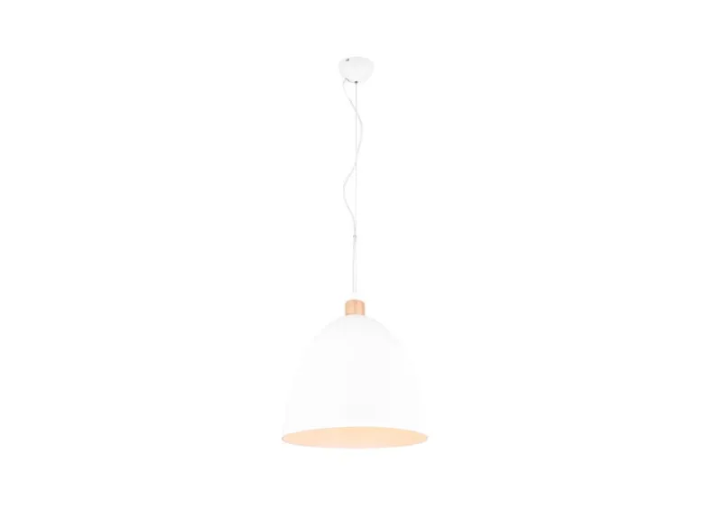 LED Pendelleuchte Lampenschirm Metall/Holz Weiß dimmbar, Ø 40cm