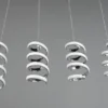LED Pendelleuchte LAOLA 4-flammig in 3 Stufen dimmbar Silber Chrom, Breite 85cm