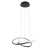 LED Pendelleuchte MANSA Schwarz, Metall Spiralschirm geschwungen, Ø 50cm