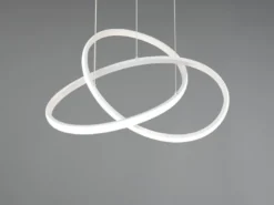 LED Pendelleuchte MANSA Weiß mit Metall Spiralschirm, Neutralweiß 4000K, Ø 50cm