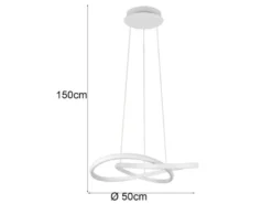 LED Pendelleuchte MANSA Weiß mit Metall Spiralschirm, Neutralweiß 4000K, Ø 50cm