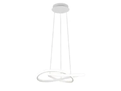 LED Pendelleuchte MANSA Weiß mit Metall Spiralschirm, Neutralweiß 4000K, Ø 50cm
