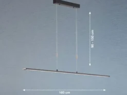 LED Pendelleuchte METZ Schwarz dimmbar & höhenverstellbar, Breite 160cm