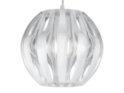 LED Pendelleuchte mit Acryl Kugel Lampenschirm, Transparent Ø 30cm