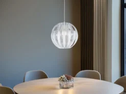 LED Pendelleuchte mit Acryl Kugel Lampenschirm, Transparent Ø 30cm
