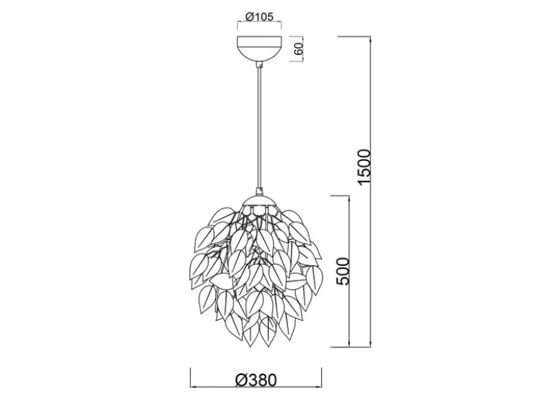 LED Pendelleuchte mit Blätter Lampenschirm in Grün, Ø 38cm