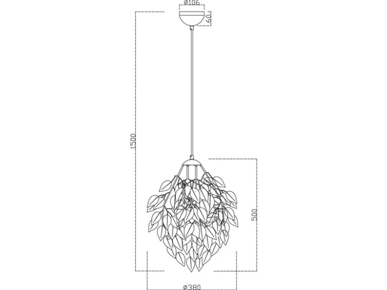 LED Pendelleuchte mit Blätter Lampenschirm in Weiß, Ø 38cm