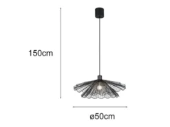 LED Pendelleuchte mit doppelt gefächertem Metall Gitterschirm Ø 50cm