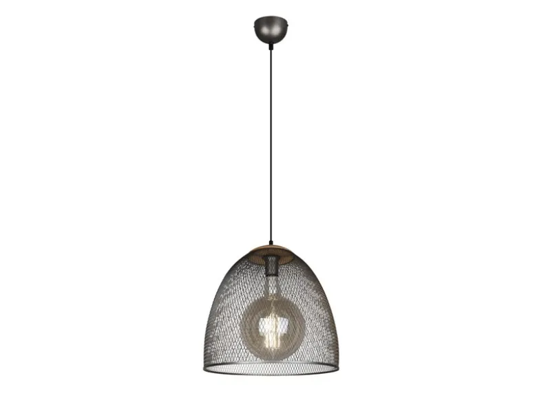 LED Pendelleuchte mit Drahtgeflecht Lampenschirm Silber, Ø 40cm