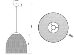 LED Pendelleuchte mit Drahtgeflecht Lampenschirm Silber, Ø 40cm