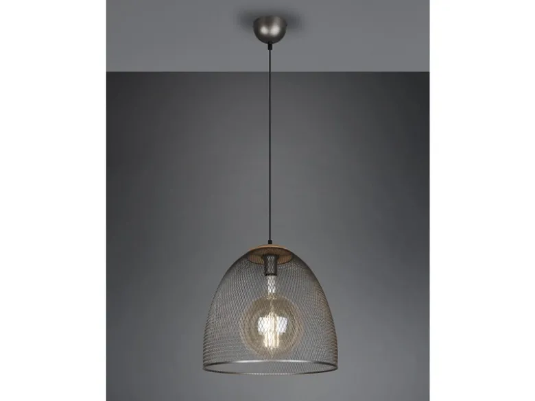 LED Pendelleuchte mit Drahtgeflecht Lampenschirm Silber, Ø 40cm