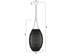 LED Pendelleuchte mit Drahtgeflecht Lampenschirm Oval Altmessing, Ø 26cm