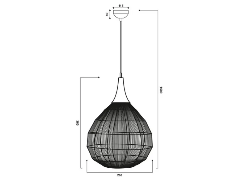 LED Pendelleuchte mit Drahtgeflecht Lampenschirm Altmessing, Ø 26cm