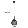 LED Pendelleuchte mit Drahtgeflecht Lampenschirm Schwarz, Ø 26cm