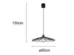 LED Pendelleuchte mit gefächertem Metall Gitterschirm Ø 50cm