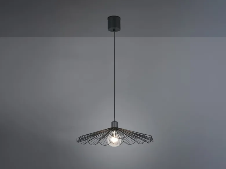 LED Pendelleuchte mit gefächertem Metall Gitterschirm Ø 50cm