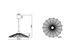 LED Pendelleuchte mit gefächertem Metall Gitterschirm Ø 50cm