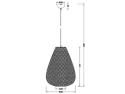 LED Pendelleuchte mit gemustertem Stoff Lampenschirm Weiß, Ø 35cm