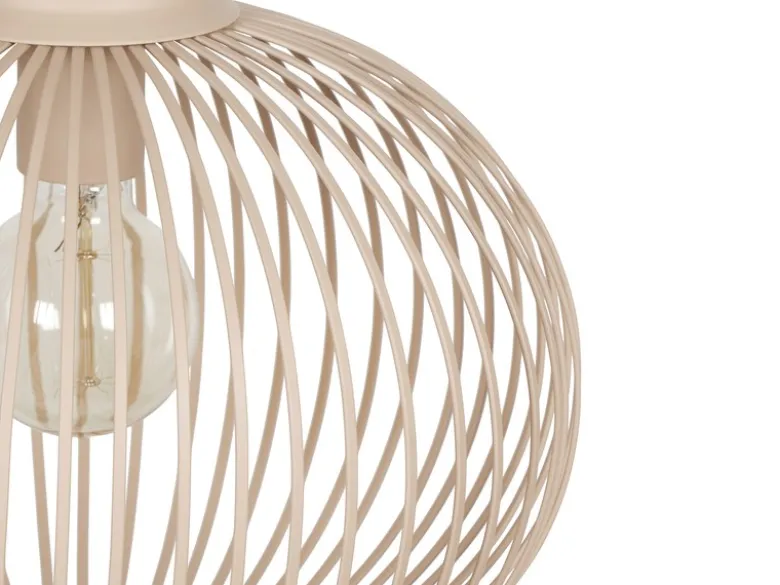 LED Pendelleuchte mit Gitter Lampenschirm Beige, Ø 33cm